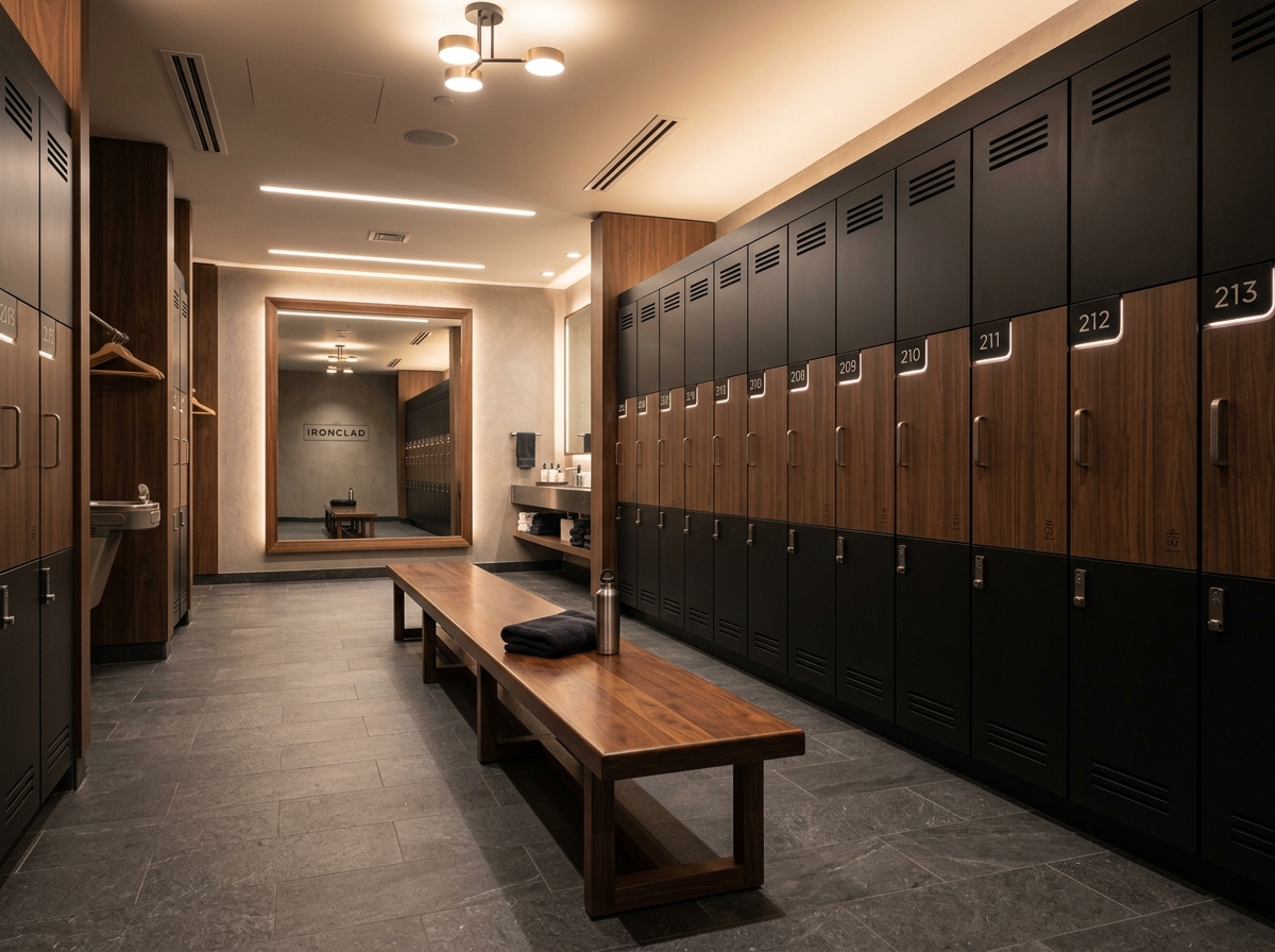 Locker room with shower facilities