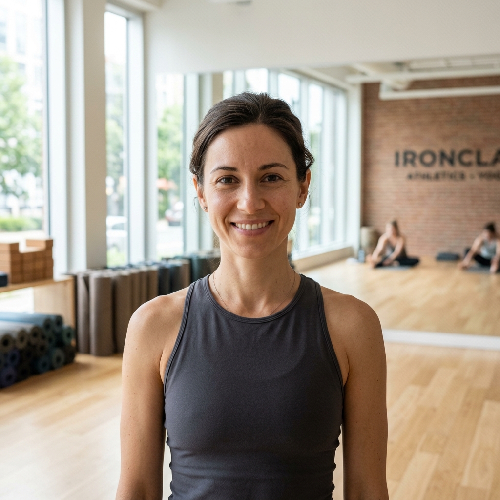 Portrait of Jordan Blake, yoga and mobility coach at Ironclad Fitness Studio