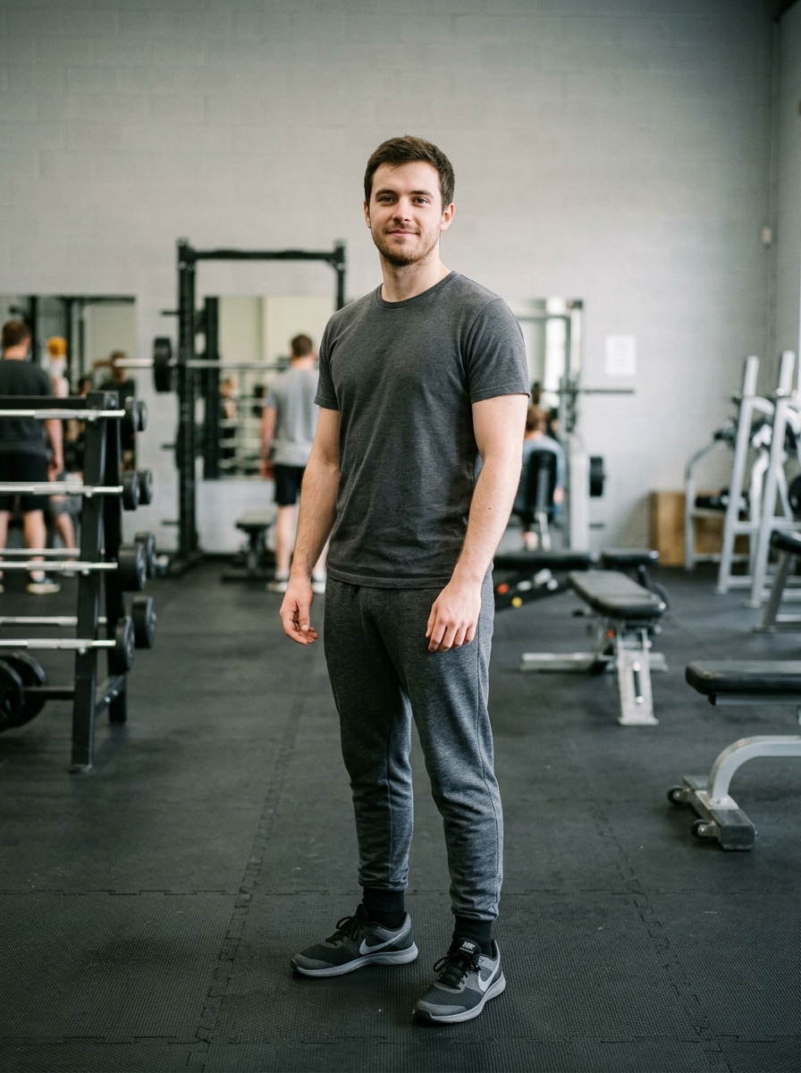 Marcus T. before photo, prior to starting at Ironclad Fitness Studio