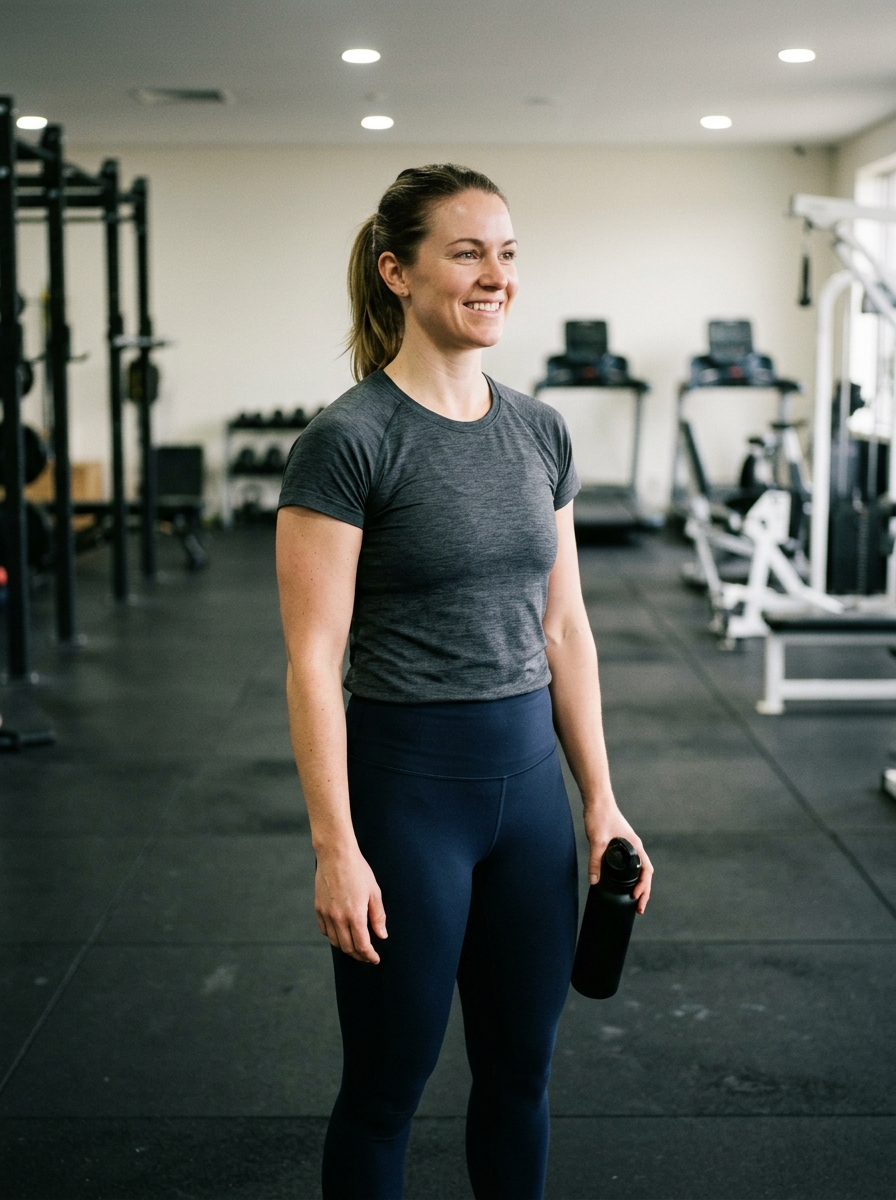 Priya S. after photo, following 10 months on the Elite plan with nutrition coaching at Ironclad Fitness Studio